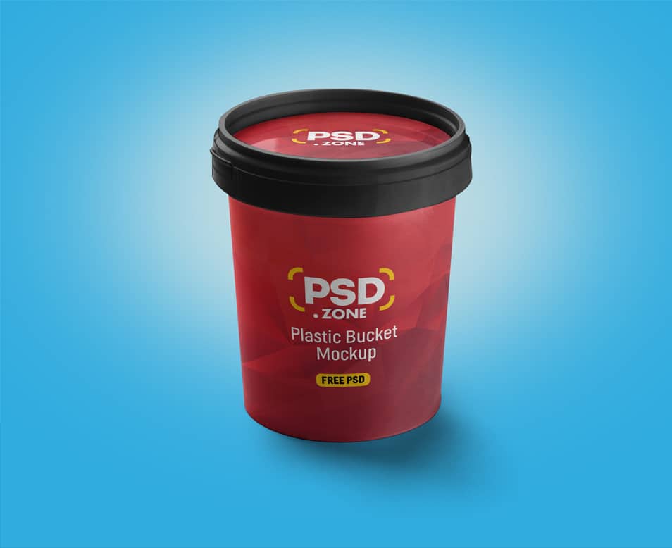 Plastic Bucket Mockup Free PSD