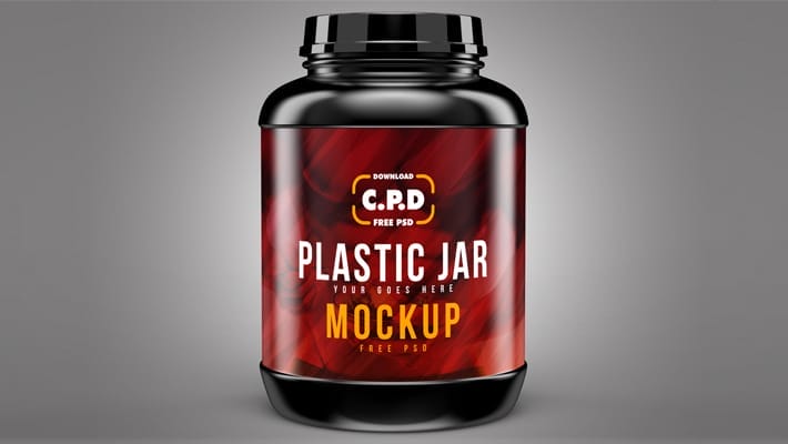 Plastic Jar Mockup Free PSD