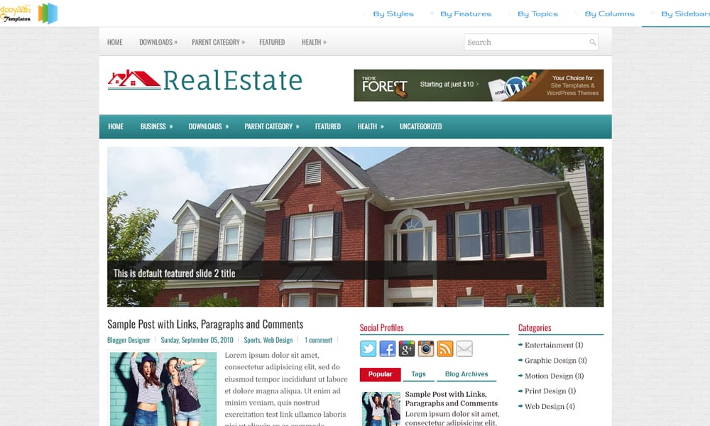 RealEstate Blogger Template