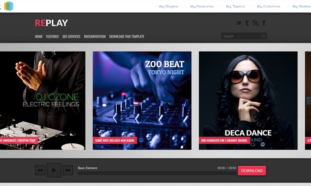 Replay Blogger Template
