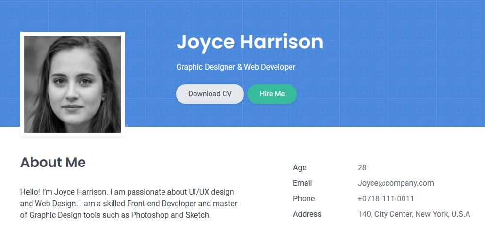 20+ Free HTML Resume Templates 2023 23 Resume Website Template for Job Seekers