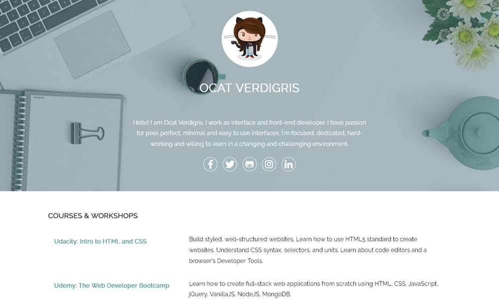Simple HTML CV Template