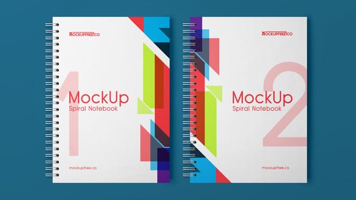 Spiral Notebook Free PSD Mockup