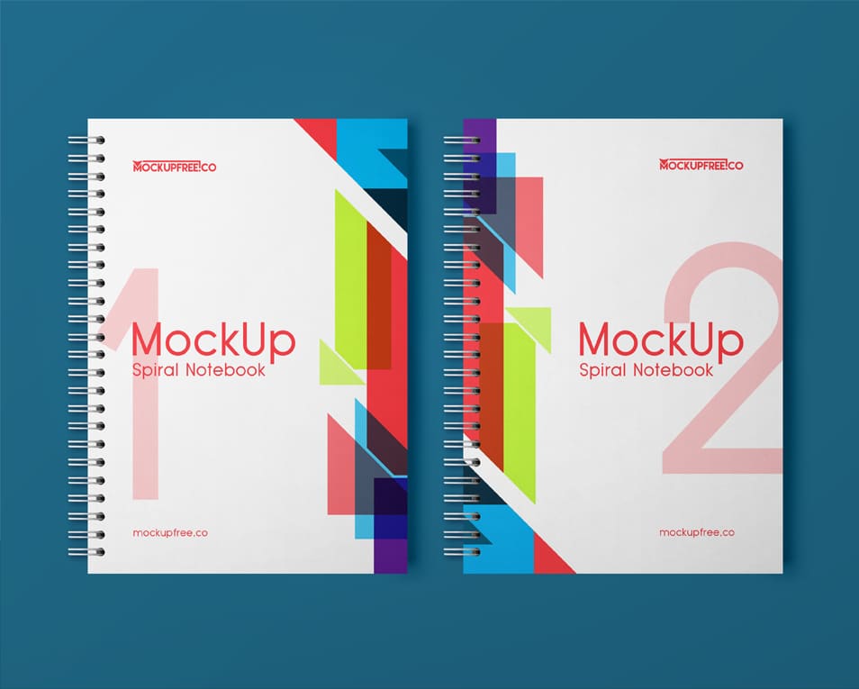 Spiral Notebook Free PSD Mockup