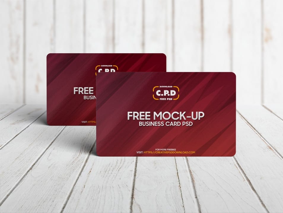 Standing Business Card Mockup Free PSD