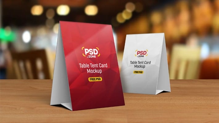 Table Tent Card Mockup PSD