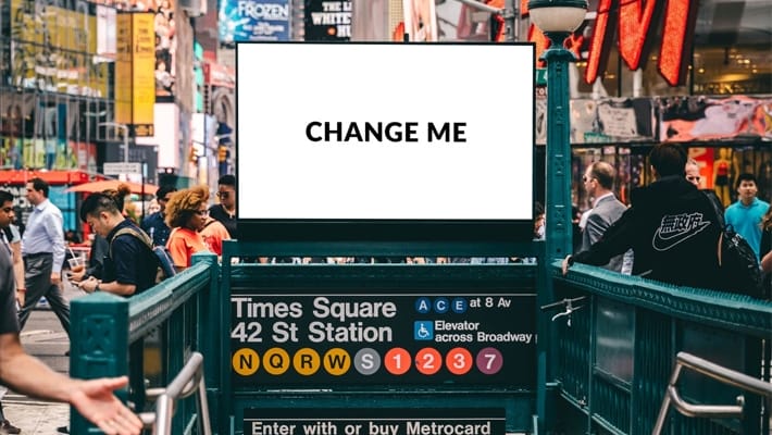 Times Square Station Billboard Mockup