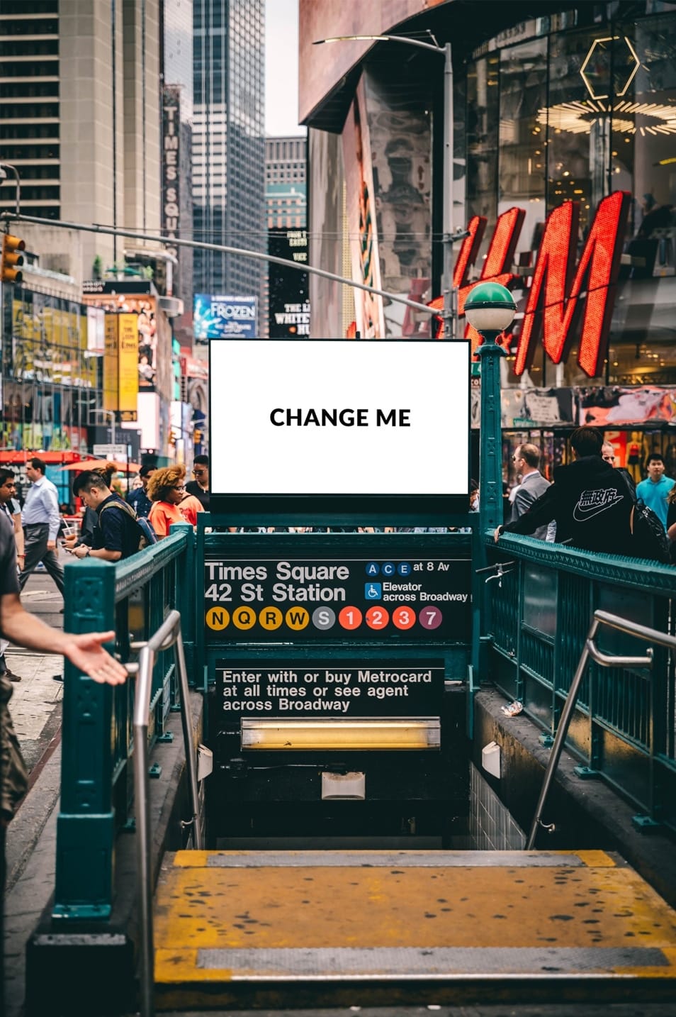 Times Square Station Billboard Mockup