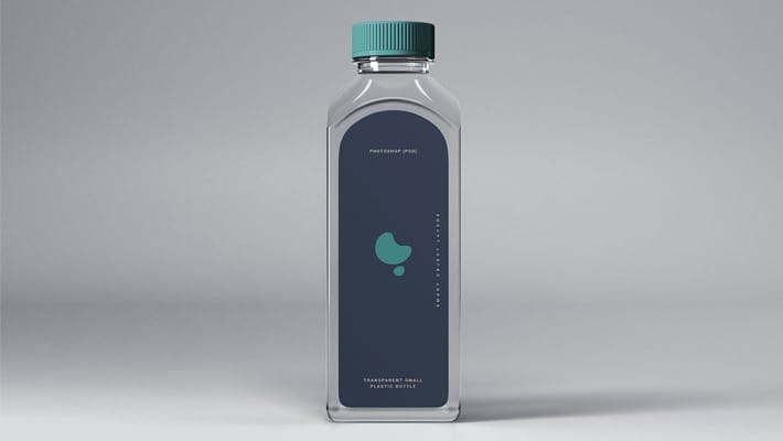 Transparent Small Plastic Bottle Mockup