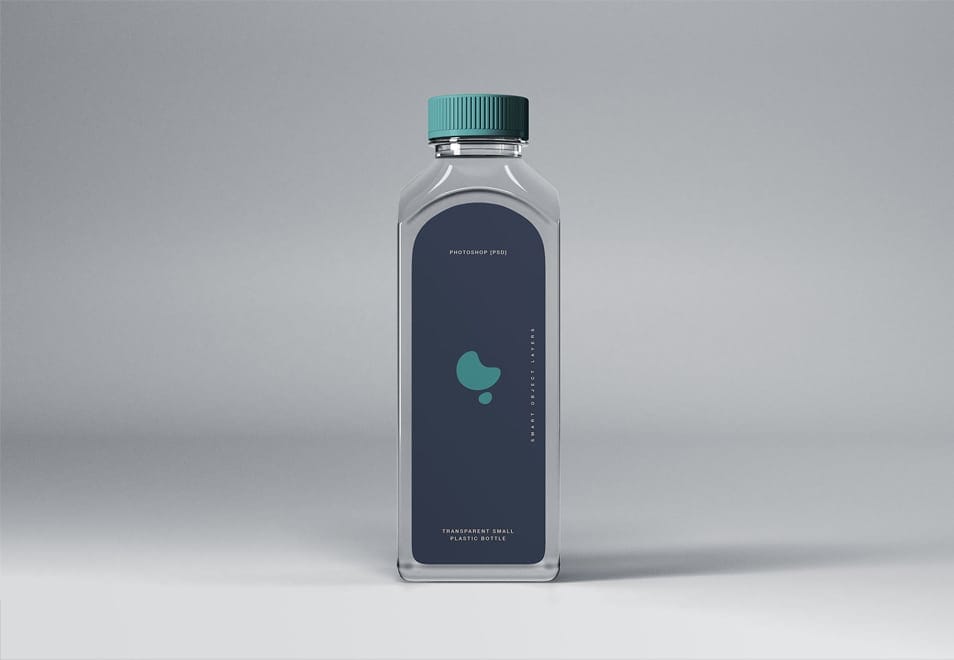 Transparent Small Plastic Bottle Mockup