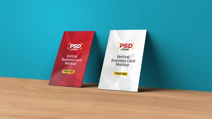 Vertical Business Card Mockup PSD