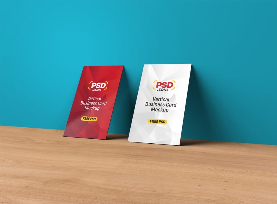 Vertical Business Card Mockup PSD