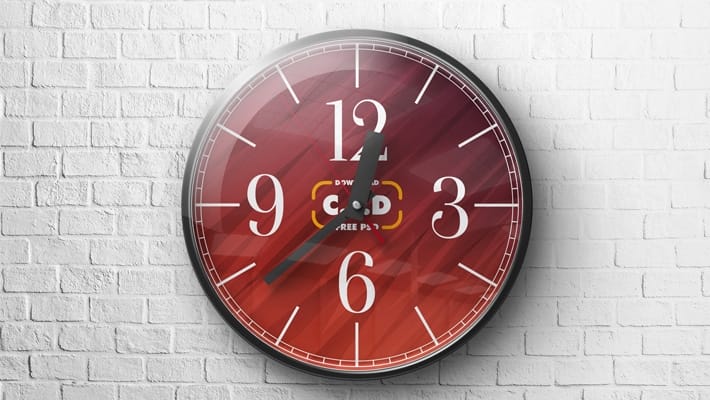 Wall Clock Mockup Free PSD