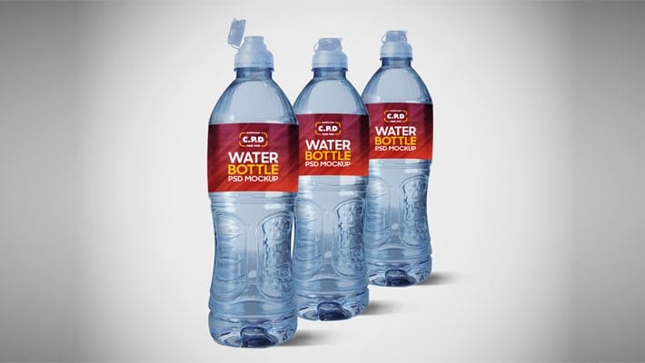 Water Bottle Mockup Free PSD