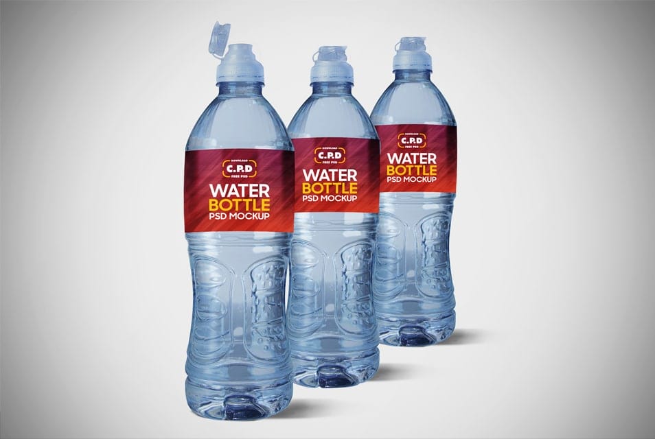 Water Bottle Mockup Free PSD