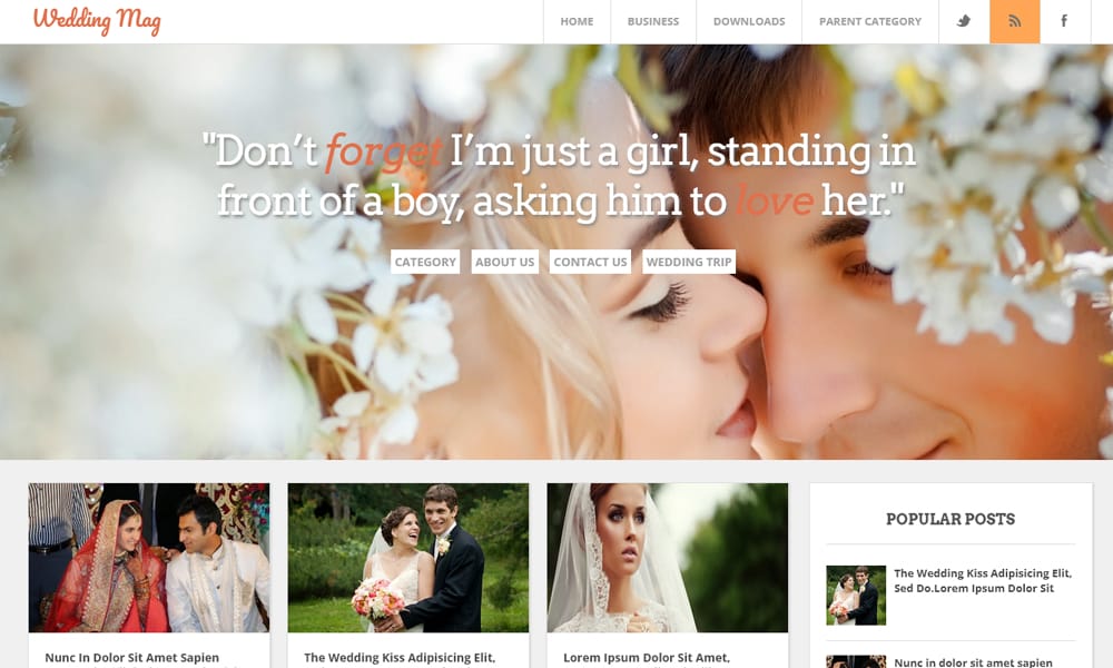 Wedding Mag Blogger Template