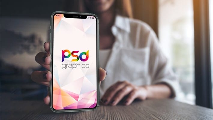 Woman Holding iPhone 11 Pro Mockup