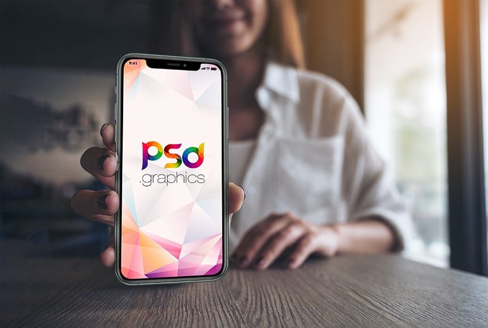 Woman Holding iPhone 11 Pro Mockup