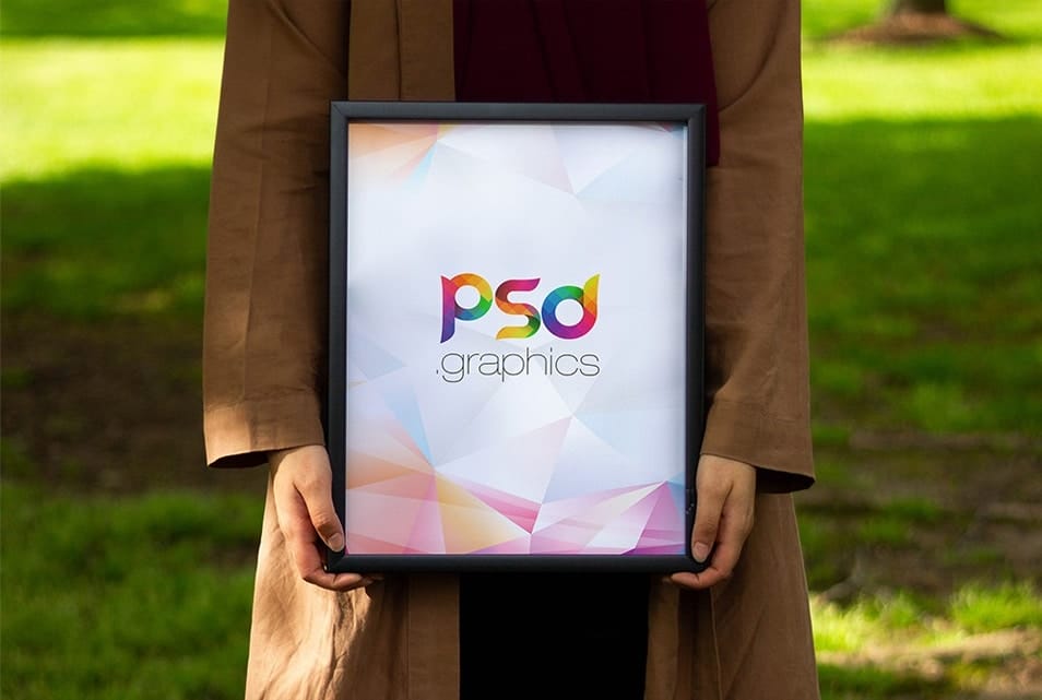 Women Holding Photo Frame Mockup