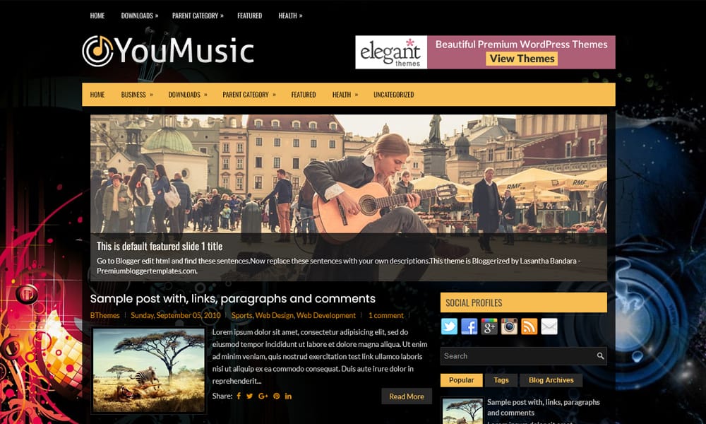 YouMusic Blogger Template