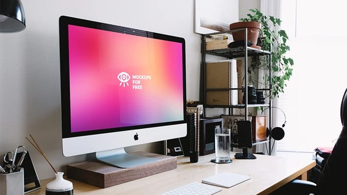 iMac Creative Work Space Mockup