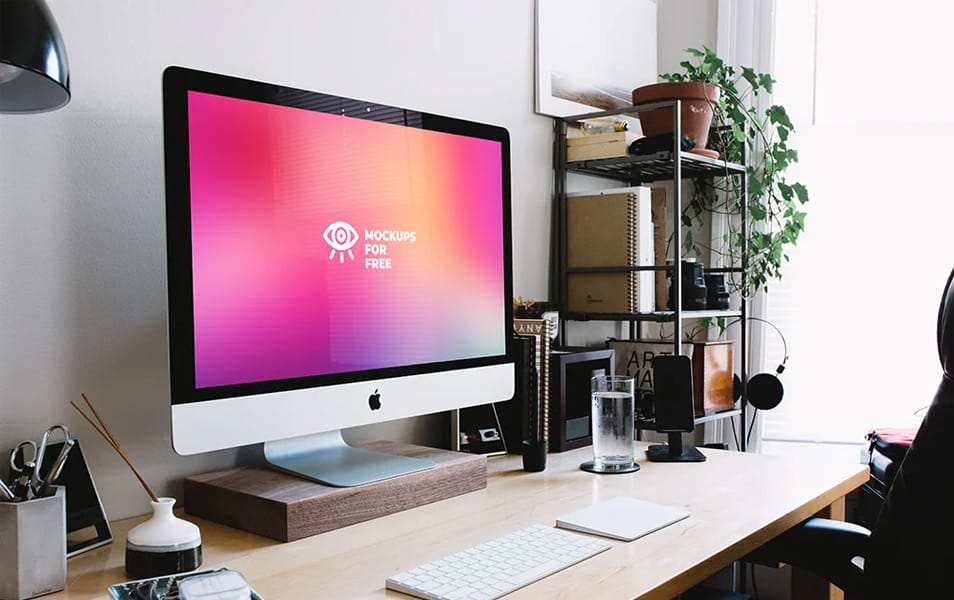 iMac Creative Work Space Mockup
