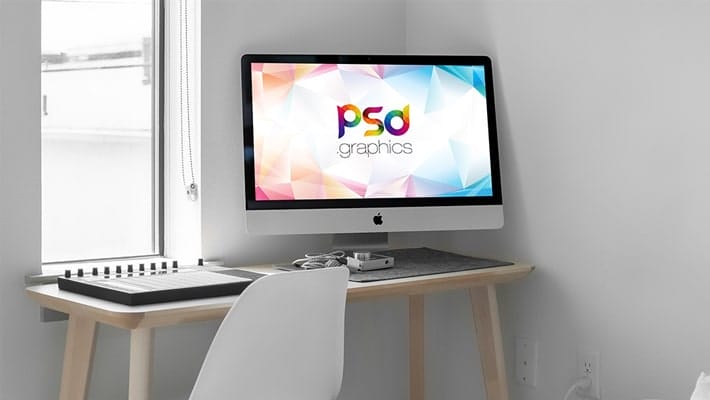 iMac on Desk Mockup Template