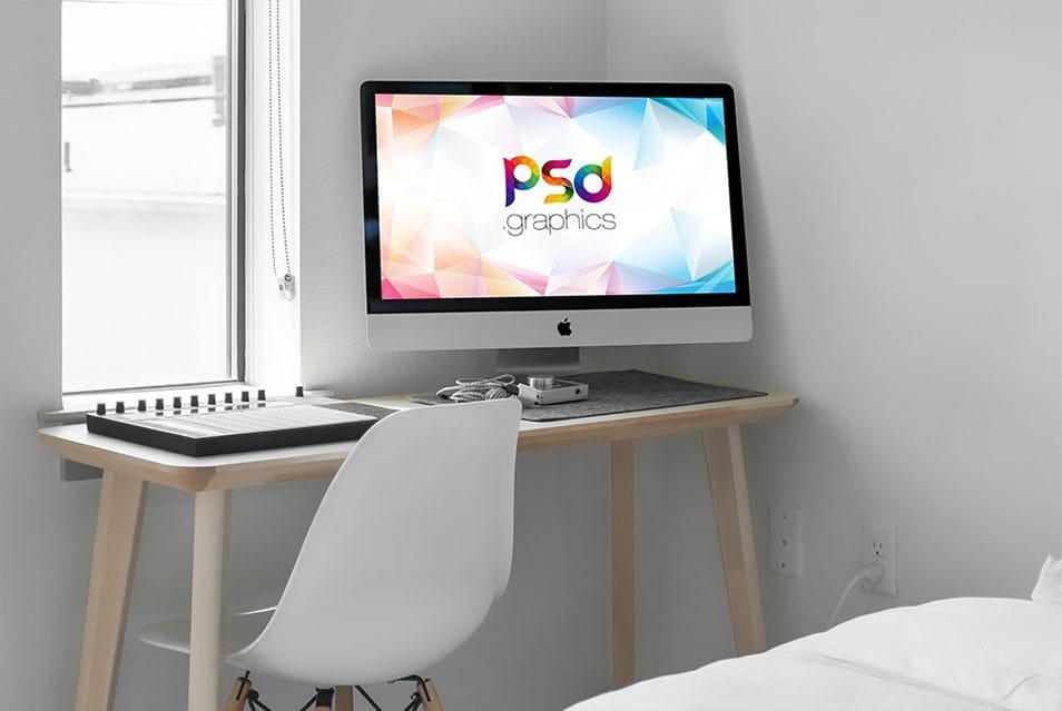 iMac on Desk Mockup Template