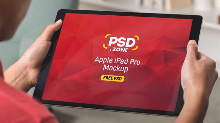 iPad Pro in Hand Mockup PSD