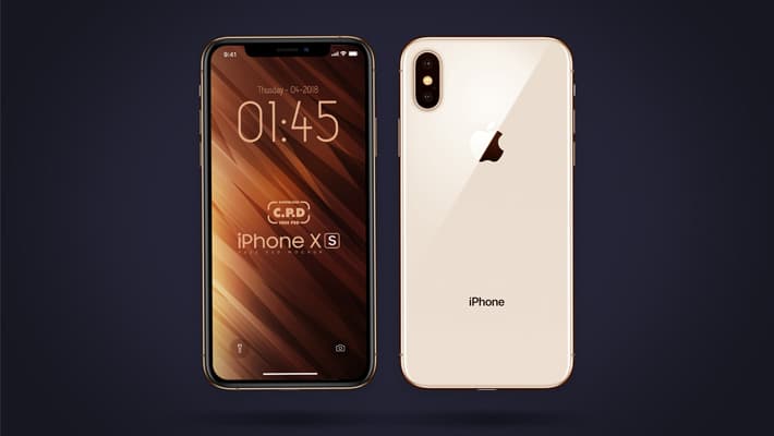 iPhone Xs Front & Back Mockup Free PSD