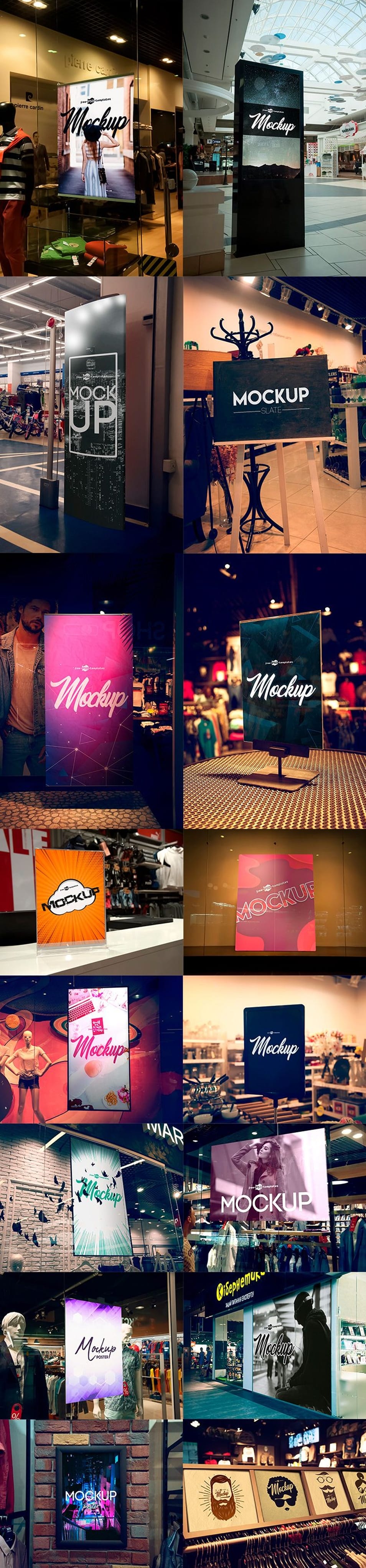 17 Indoor Advertising & Shopping Centre Poster Mockups in PSD