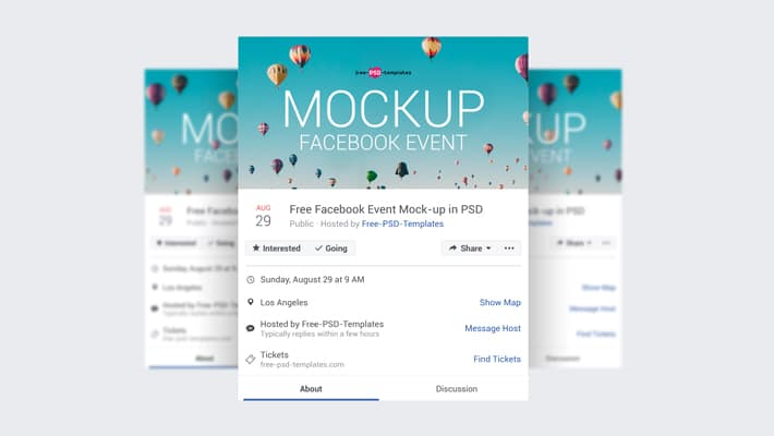 3 Free Facebook Event Page Mock-ups in PSD