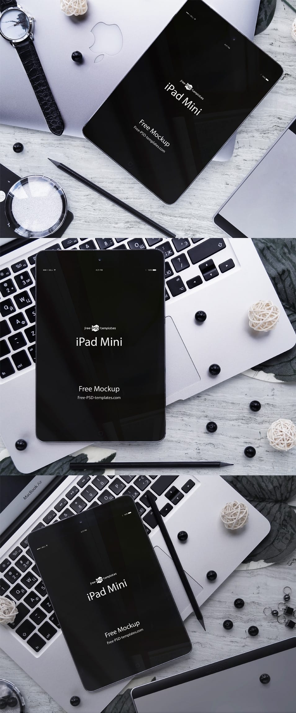 3 Free iPad mini Mockups