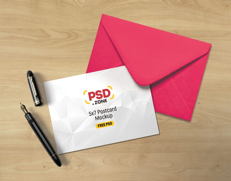 5×7 Postcard Mockup PSD