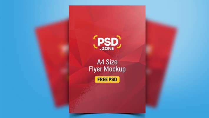 A4 Size Flyer Mockup PSD