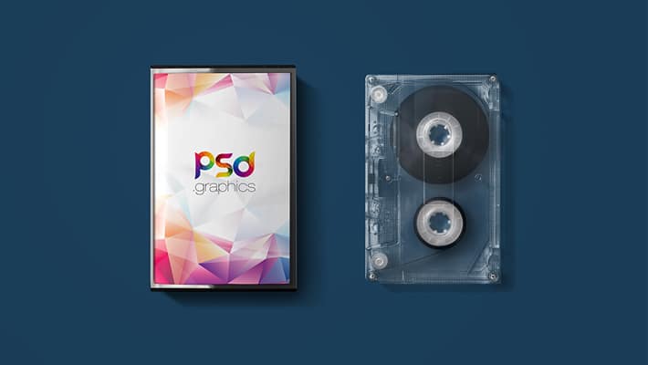 Audio Cassette Cover Mockup Free PSD