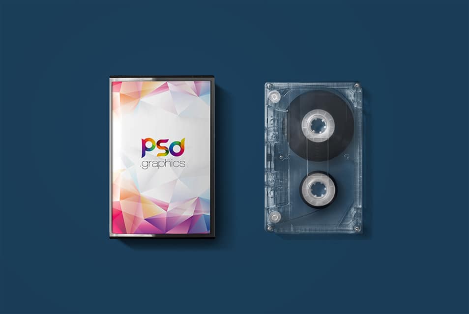 Audio Cassette Cover Mockup Free PSD