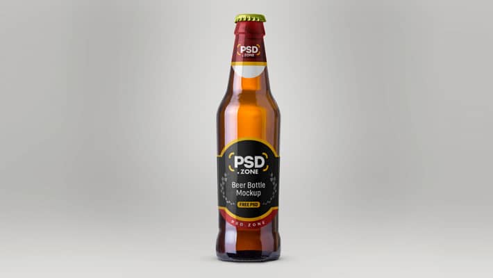 Beer Bottle Mockup Free PSD