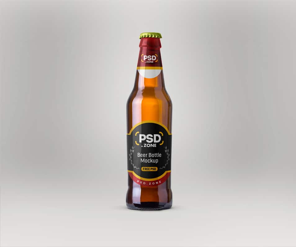 Beer Bottle Mockup Free PSD