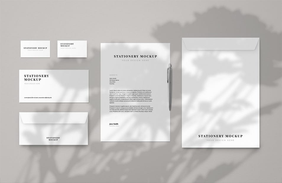 Business Stationery & Envelope Mockup