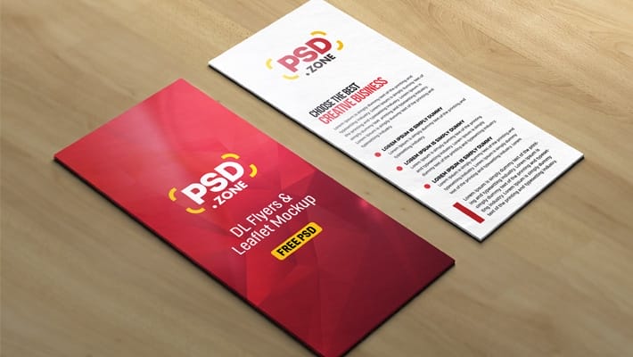 DL Flyers and Leaflet Mockup PSD