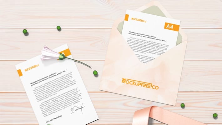 Envelope Free PSD Mockup