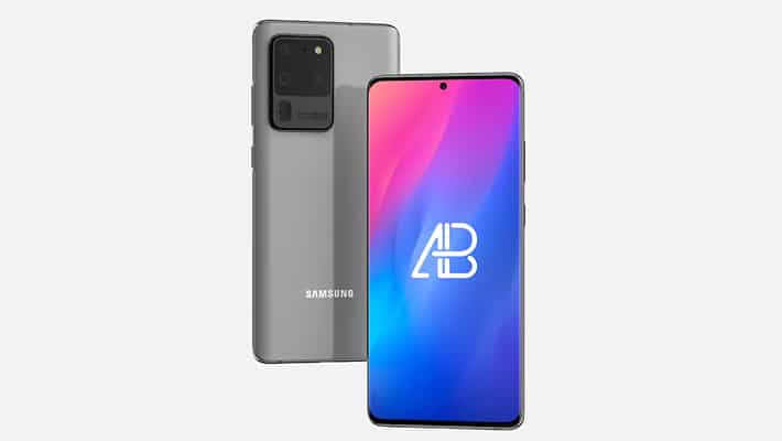 Floating Samsung Galaxy S20 Ultra Mockup