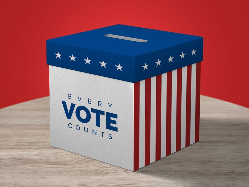Free Ballot Box Mockup PSD