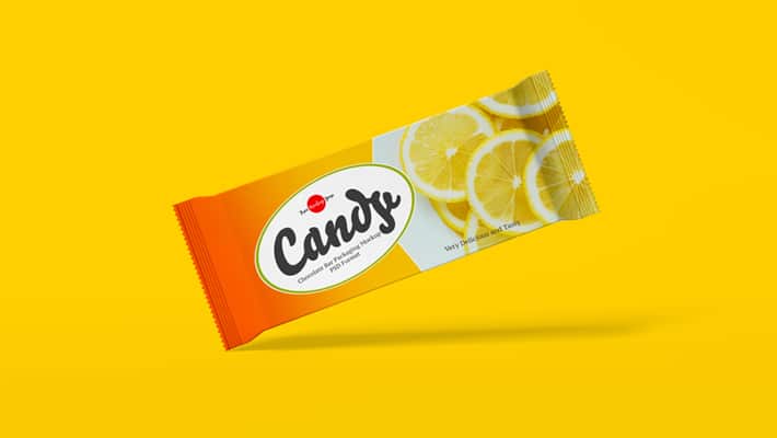 Free Candy Chocolate Bar Packaging Mockup