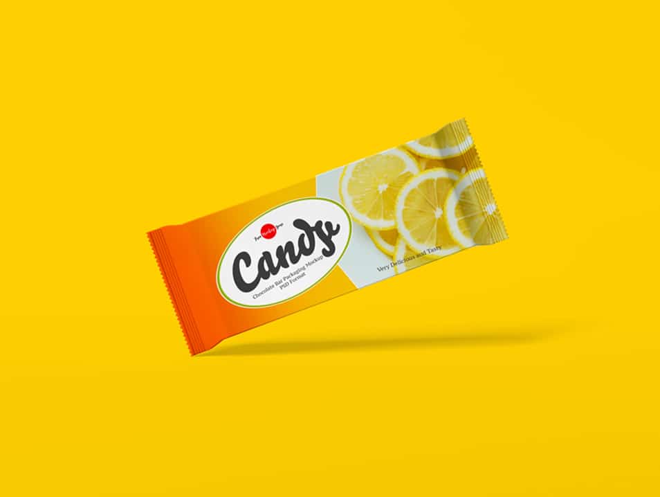 Free Candy Chocolate Bar Packaging Mockup