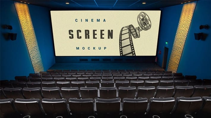 Free Cinema Movie Theater Hall Screen Mockup PSD » CSS Author
