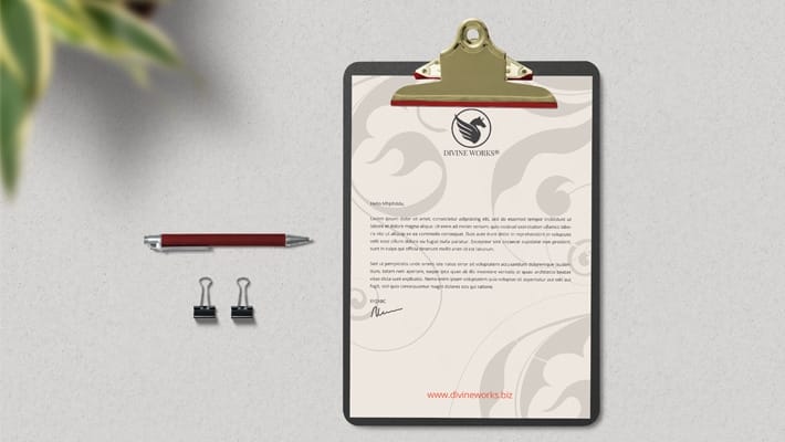 Free Clipboard Letterhead Mockup PSD
