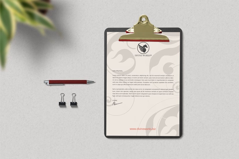 Free Clipboard Letterhead Mockup PSD