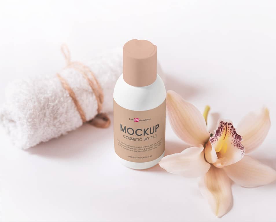 Free Cosmetic Bottle Mock-up in PSD